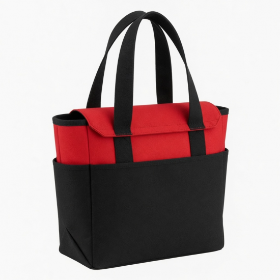 Black Red Tote Bag Double Handle for Women