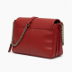 Red Leather Shoulder Bag Chain Strap Detachable for Women