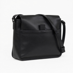 Black Leather Shoulder Bag for Women