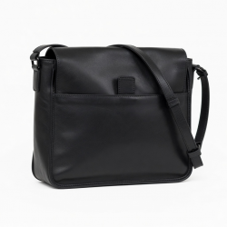 Black Leather Shoulder Bag for Women