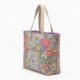 Multicolor Quilted Tote Bag Floral Cotton for Women