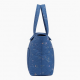 Blue Quilted Tote Bag Floral for Women