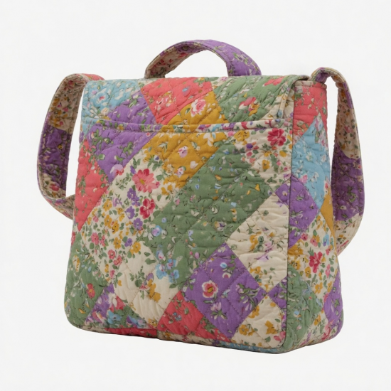 Multicolor Quilted Shoulder Bag Floral for Women