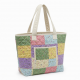 Multicolor Quilted Tote Bag Floral Cotton for Women Style 6741