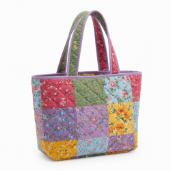 Multicolor Quilted Tote Bag Floral Handmade for Women Style 1441
