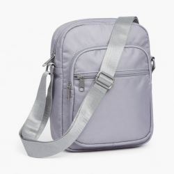 Crossbody Bag Sling Silver Polyester for Women