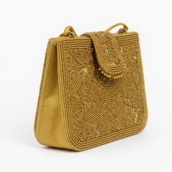 Gold Pouch Beaded Evening Handmade Handcrafted for Women